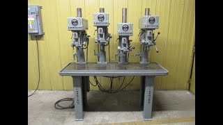 Clausing 1630 1640 Gang Head Drill Press Table 4 Head 3 PH 220440v [upl. by Ciccia]