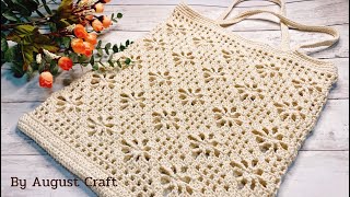 🧶🧶 Simple Crochet Bag for Beginners  Crochet Vintage Tote Bag Tutorial [upl. by Wilcox]