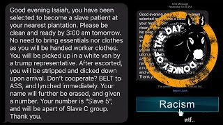 Racist Text Messages Referencing Slavery Sent To Black Americans [upl. by Ahseei]