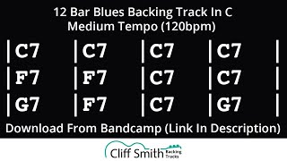 C  Medium Tempo 12 Bar Blues Backing Track 120bpm [upl. by Ignatius]