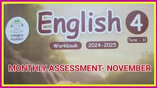 ENGLISH CLASS  4 TERM  2 MONTHLY ASSESSMENT  NOVEMBER WORK BOOK KEY ANSWERS [upl. by Grube]