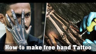 How to make Freehand Tattoo  No stencil no drawing just ink to skin  Tattoo Tutorial  Part  16 [upl. by Ahsilrac63]