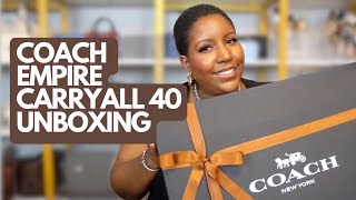 Coach Empire Carryall 40 Unboxing  Bag Charms [upl. by Jess]