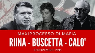 BOSS MAFIOSI Riina Buscetta Calò  Il maxiprocesso di mafia del 19 novembre 1993 mafia [upl. by Arhez96]