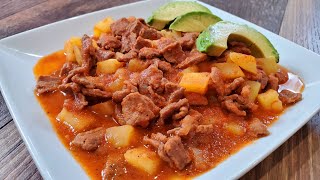 La Mejor Carne de Res en Salsa Roja quotCarne con Chilequot [upl. by Chladek]