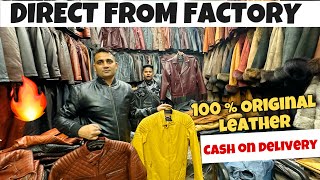 ₹1000 से 100 Original Leather Jacket  Leather Jacket Factory In Delhi  Designer Collection [upl. by Camellia698]