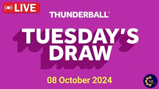 National lottery Thunderball draw live Tonight Results from Tuesday 08 october 2024  live results [upl. by Resneps696]