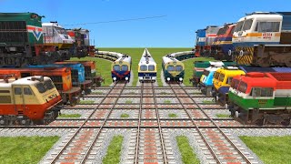 19 TRAINS CROSSING AT DAIMOND 🔗 RAILROAD TRACKS RISKY RAILROAD TRICKSNTGtrain world4 [upl. by Gurl]