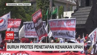 Demo Buruh Jateng Sebut Ganjar Tak Layak Jadi Capres Bila Tak Perjuangkan UMP [upl. by Cutty]