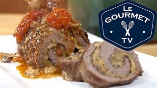 Braised Flank Steak Braciola Braciole Stuffed with Basil and Mozzarella Recipe [upl. by Lleneg673]