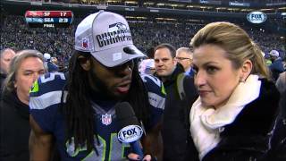 Richard Sherman rips Michael Crabtree in Erin Andrews interview [upl. by Oidacra]