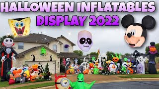 Huge Halloween Display 2022 Inflatable Blow Ups Halloween Inflatables Collection Day amp Night [upl. by Sirc]