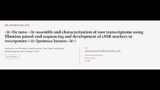 De novo assembly and characterization of root transcriptome using Illumina pairedend  RTCLTV [upl. by Nwahsal]