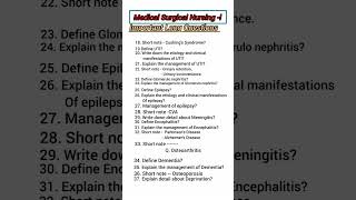 Medical Surgical Nursing l Important QuestionsLong Questions highlights shorts msn1 [upl. by Pasol455]