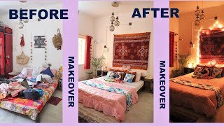 BED AND GUEST ROOM MAKEOVERBEFORE AND AFTERApne bedroom ko asani se sajaye Bina paise kharch kiye [upl. by Ahsoem]