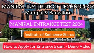 🛑Manipal Institute of TechnologyManipalMET 2024Entrance ExamTop UniversityDemo Video in Tamil [upl. by Helbon]