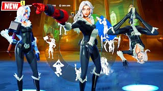 BLACK CAT Fortnite doing Glitched Built In Emotes and Funny Dances [upl. by Araiet690]