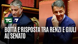 Botta e risposta tra Renzi e Giuli al senato [upl. by Esidnak200]