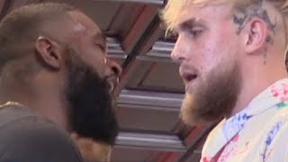 Jake Paul vs Tyron Woodley FaceOffs [upl. by Ycat]