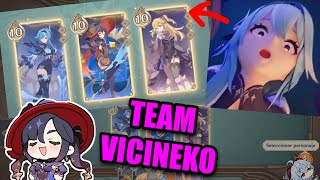 THE TEAM VICINEKO 😲 Con algo de suerte  Genshin Impact TCG [upl. by Assil490]