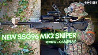 Novristch SSG96 MKII Airsoft Sniper Rifle Review  GamePlay [upl. by Sukcirdor220]