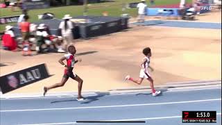 Victory at the Finish Line Jett Hendricks Wins 9U GOLD Intense 800m Race  2024 AAU Junior Olympics [upl. by Hayifas847]