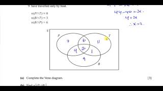 058042FM20 IGCSE Paper 42 Q9 Set Notation amp Venn Diagrams Probability [upl. by Corneille90]