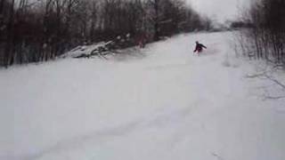 Telemark Skiing in Deep Powder in Northern Michigan [upl. by Minnnie18]