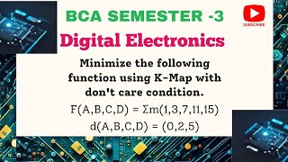 Minimization of a function using K Map with dont care condition  KMap  Sum of Product  SOP [upl. by Sartin]