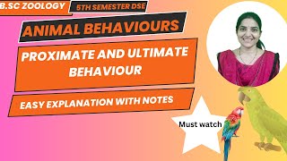 Proximate and Ultimate Behavior B Sc 5th Semester DSE Animal Behaviour and Chronobiologybsczoology [upl. by Gnuh]