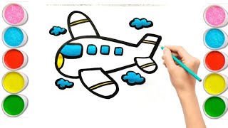 Aeroplane Drawing  How to draw aeroplane  Drawing  Aeroplane drawing for kids easy [upl. by Sussman]