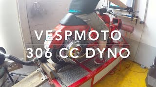 306 cc BFA dyno Prüfstand VESPMOTO box exhaust DSE Vespa PX 200 [upl. by Nydroj]