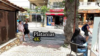 What to see in Platanias in Chania  4K Walking Tour  City Driver Tours [upl. by Naesyar]