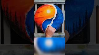 Yin Yang ☯️ Easy Landscape Painting howtopaint shortsart shorts [upl. by Nasia]