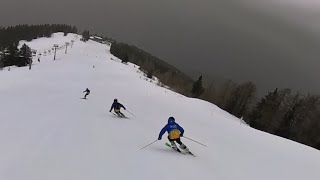 Skiing with a gray Sky due to Sahara Sand… [upl. by Ard544]