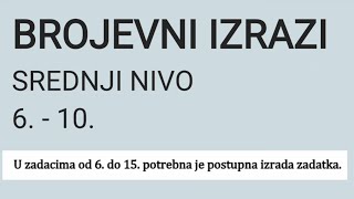 Brojevni izrazi  srednji nivo I dio [upl. by Mllly]