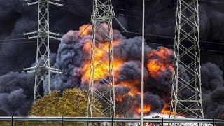 Grote brand  explosie bij Chemelot in Geleen Limburg [upl. by Eziechiele]