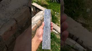 Ladder Pattern Damascus Steel Billet Bar damascussteel metal handmade billet bladesmithing [upl. by Gardel]