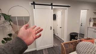 SampZ TOPHAND® 36in x 84in MDF Barn Door with 6 6FT Sliding Door Hardware Kit Review [upl. by Bach]