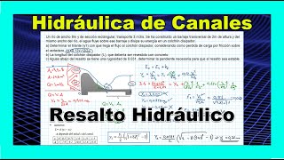 ✅ Ejercicio Resuelto de Hidráulica  Resalto Hidráulico [upl. by Quill]