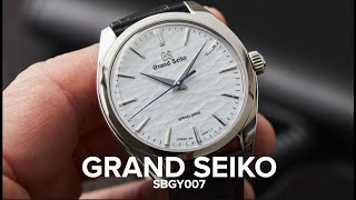 The mesmerising dial of the icy blue Grand Seiko SBGY007 [upl. by Tiphane536]