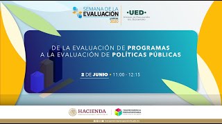 EVAL 2020 De la Evaluación de Programas presupuestarios a la evaluación de Políticas Públicas [upl. by Camilia]