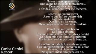 Carlos Gardel  Rencor LetraLyrics [upl. by Eirrak207]