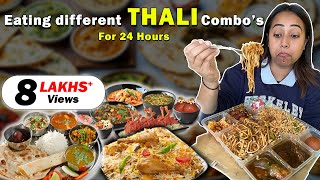 Eating different THALI Food for 24 Hours  Food Challenge🍱 [upl. by Reis]