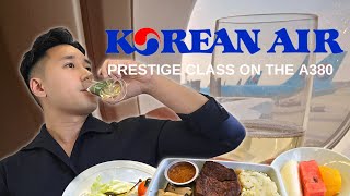 Korean Airs A380 Prestige Class Inflight Service  Incheon to Bangkok [upl. by Soane]