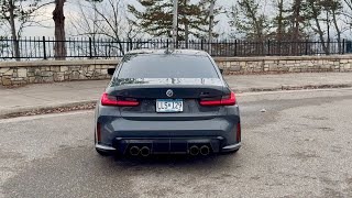 BMW G80 M3 Akrapovic Exhaust  Valvetronic Midpipe  SOUND CLIPS [upl. by Weywadt]