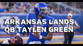 Arkansas lands transfer QB Taylen Green [upl. by Nwahsel]