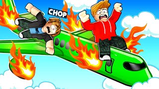 ROBLOX CHOP AND FROSTY PLAY AIRPLANE ESCAPE STORY [upl. by Droffats]