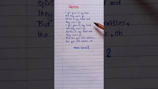 Spirits song Lyrics💝 song lyrics tranding handwriting [upl. by Rollet80]