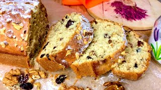 Banana Cake with Raisins and Walnuts recipe  Homemade Banana Bread [upl. by Amory69]